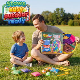 HelloJoy ground nails providing stable base on grass for outdoor use