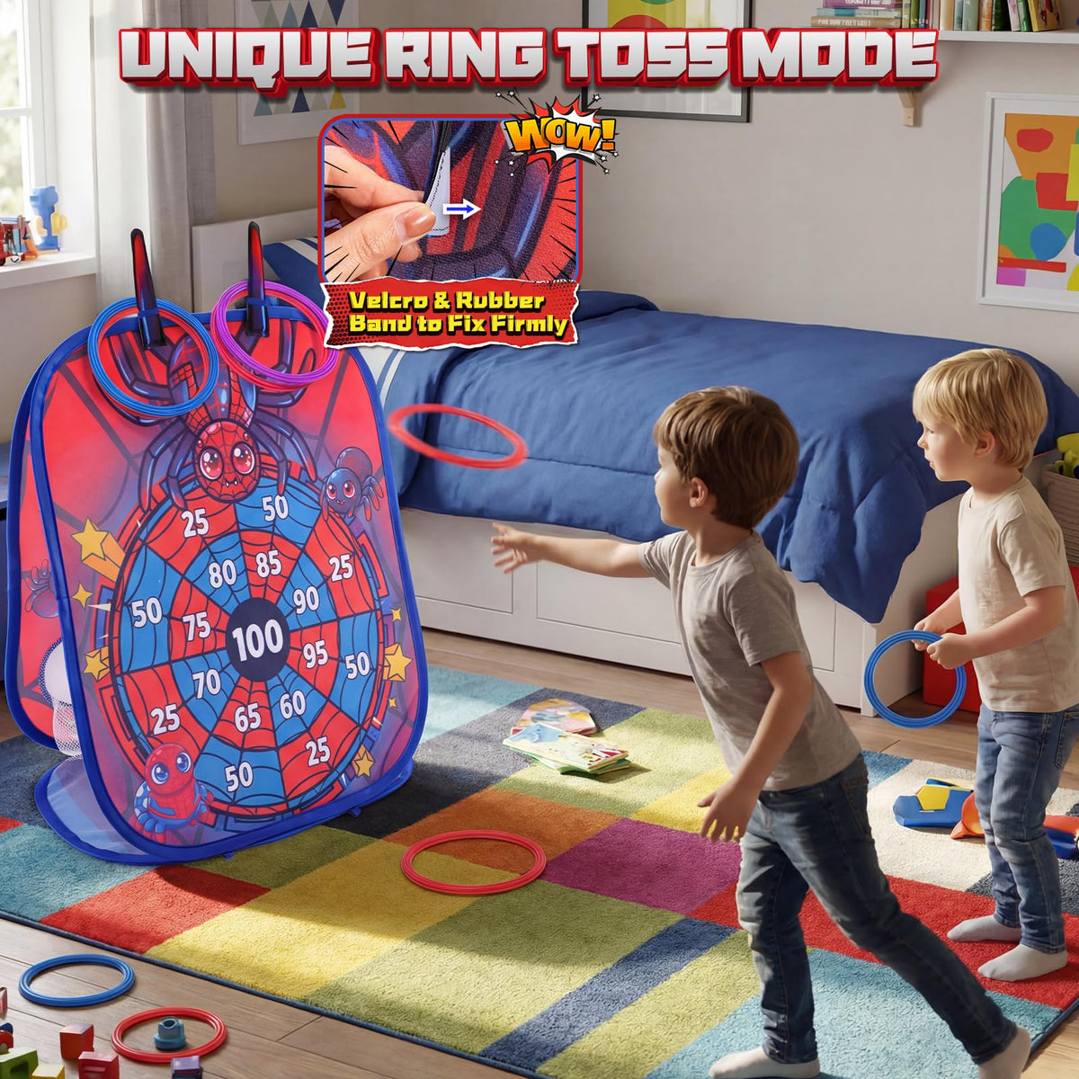HelloJoy Spider bean bag toss board supports football-shot play on the board