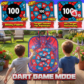 HelloJoy Spider bean bag toss board demonstrates multi-game versatility for indoor and outdoor use
