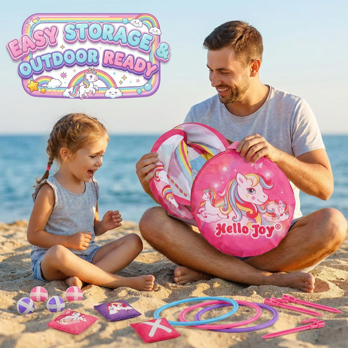 HelloJoy sturdy corn hole board creates social playtime at birthdays and family cookouts.