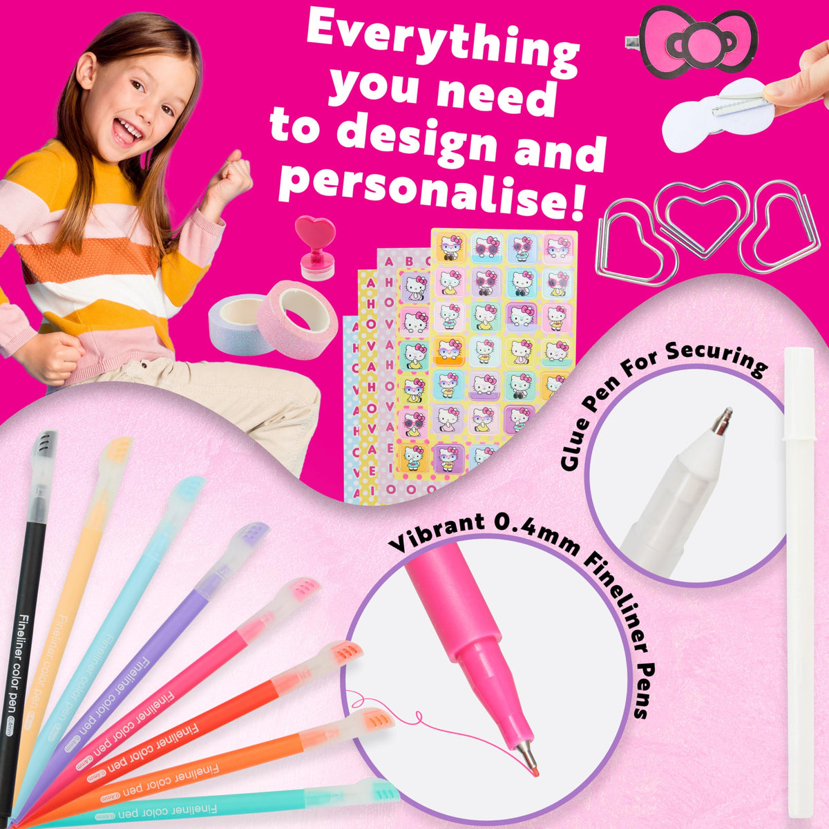 Hello Kitty DIY Journal Kit sticker pack for personalized pages