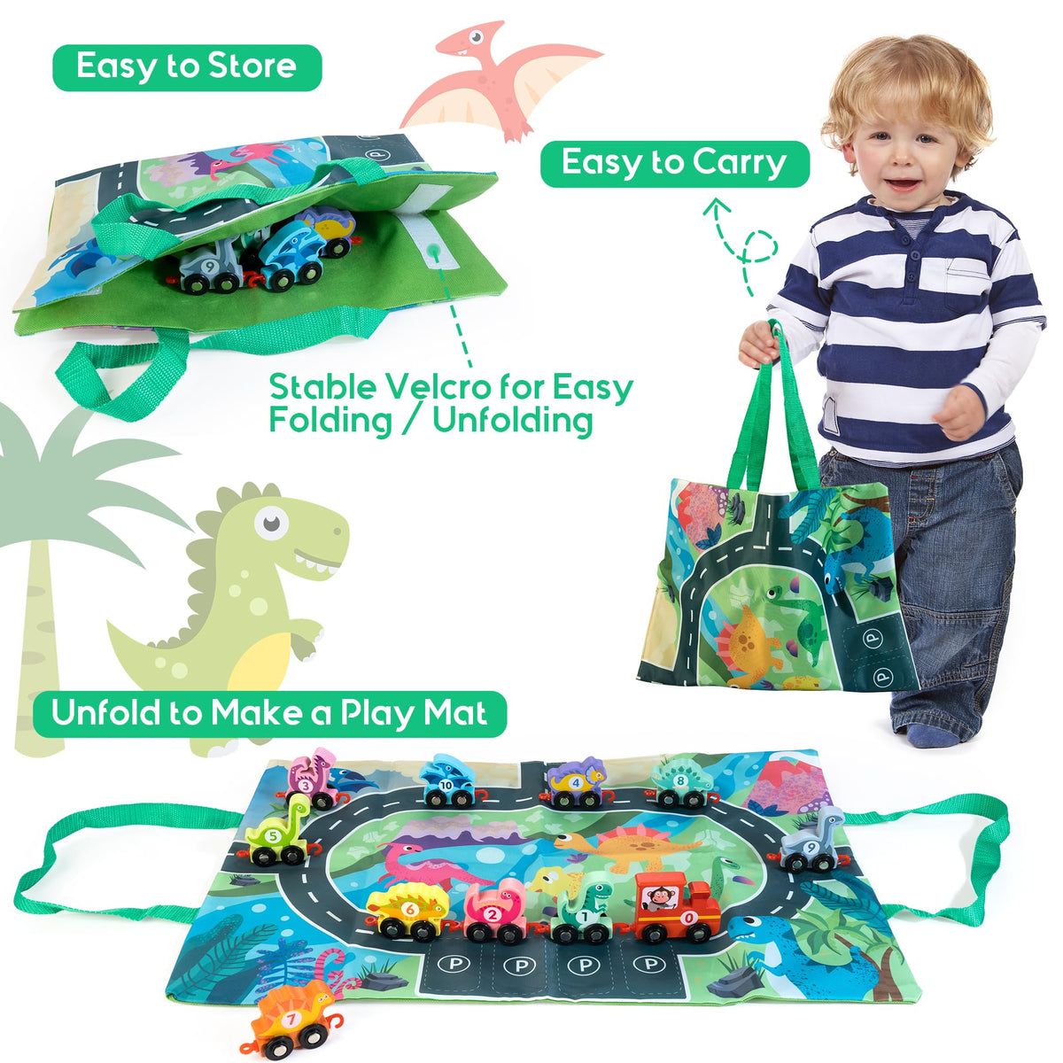 HELLOWOOD train cars connect easily for secure, pretend-play adventures.