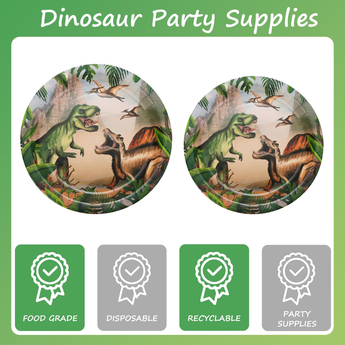 Helowana dinosaur plates 9inch – sturdy, spill-resistant dinnerware for kids.