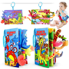 Helsort 2PCS Crinkle Cloth Books front cover boosts early visual tracking.