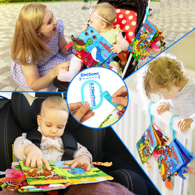 Helsort 2PCS Crinkle Cloth Books stroller-hanger enables easy on-the-go play.