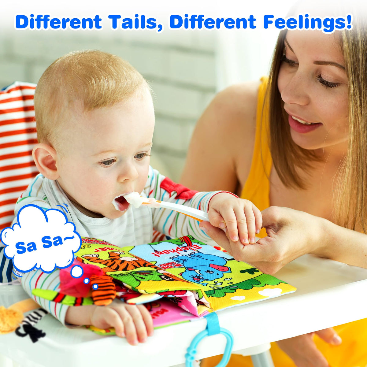 Helsort 2PCS Crinkle Cloth Books textured tail textures invite sensory exploration.