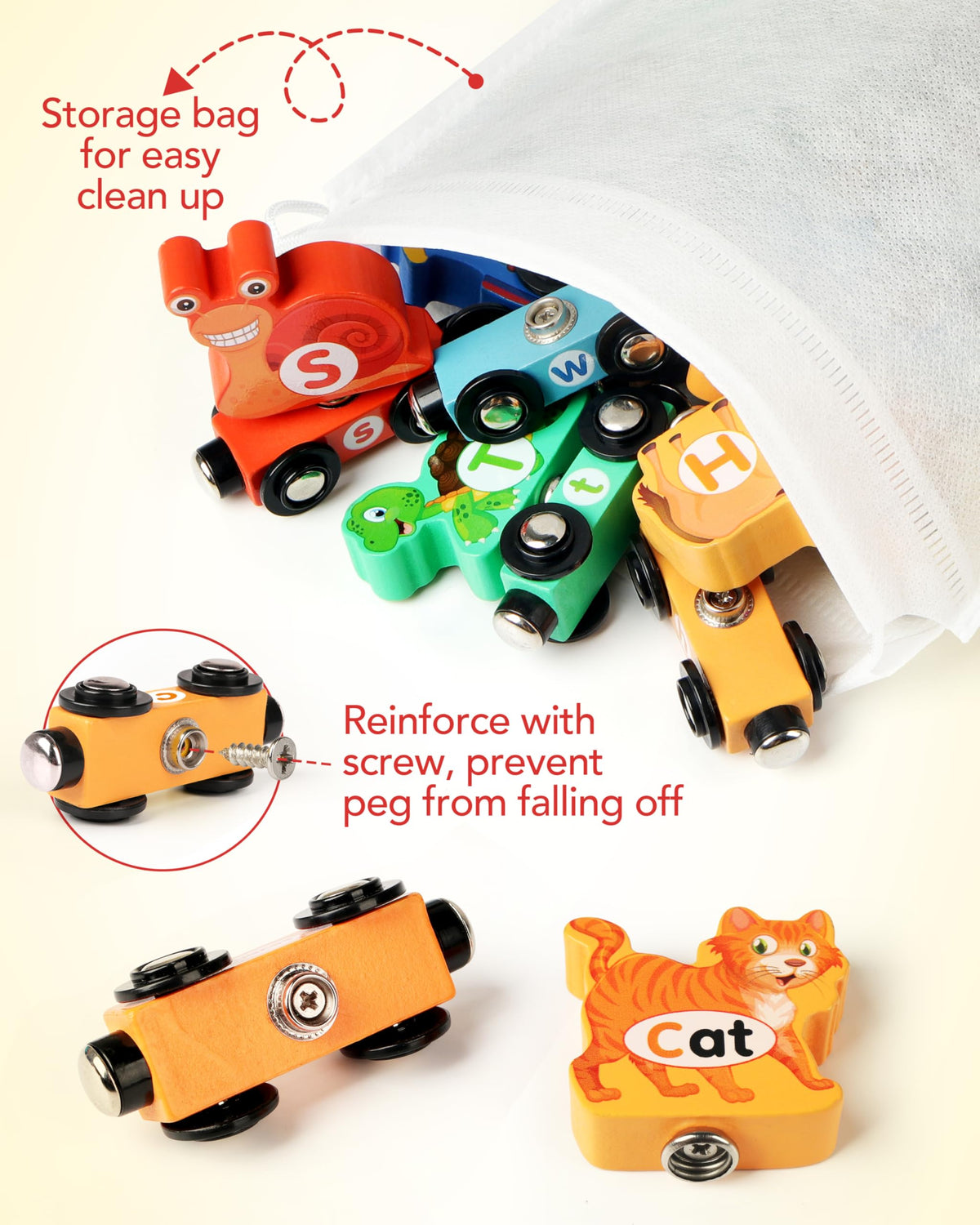 Helsort colors and letters support color recognition along with ABC learning.