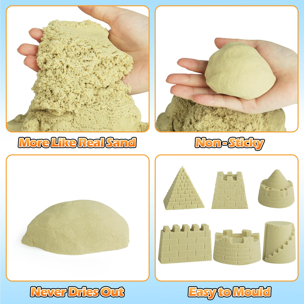 Helsort magic sand offers a smooth, moldable texture for shaping