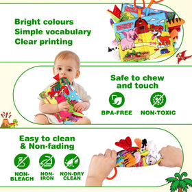 Helsort textured tails aid tactile exploration and soothing during teething.
