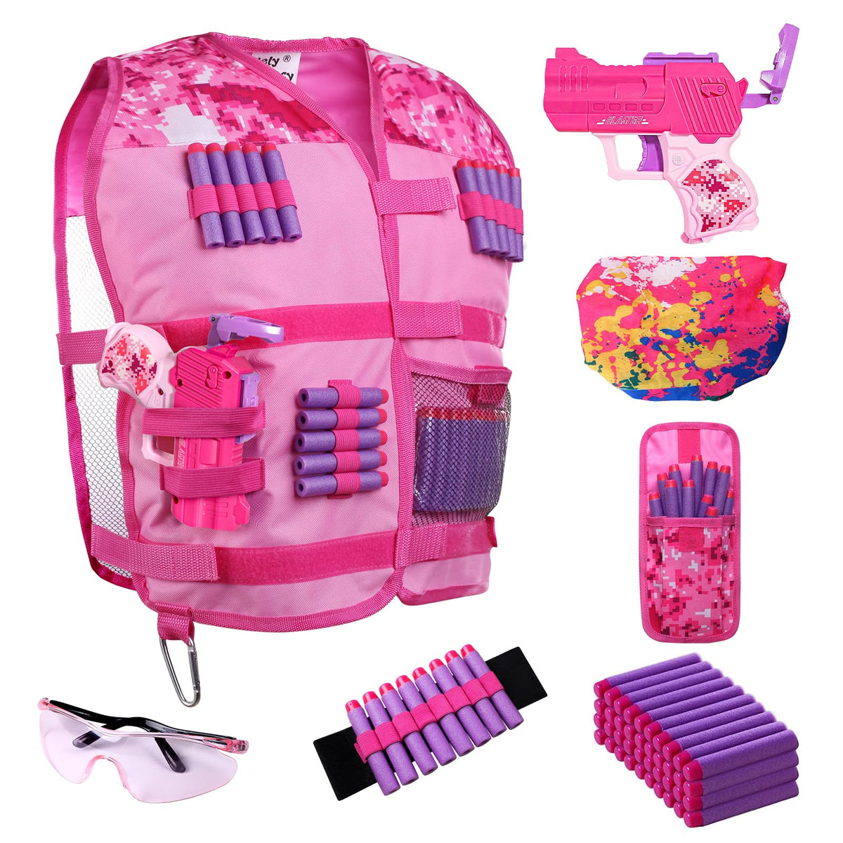 Hely Cancy girls tactical vest pink, adjustable fit for active play