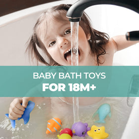 Hely Cancy soft rubber bath toy offers gentle texture for mouthing.