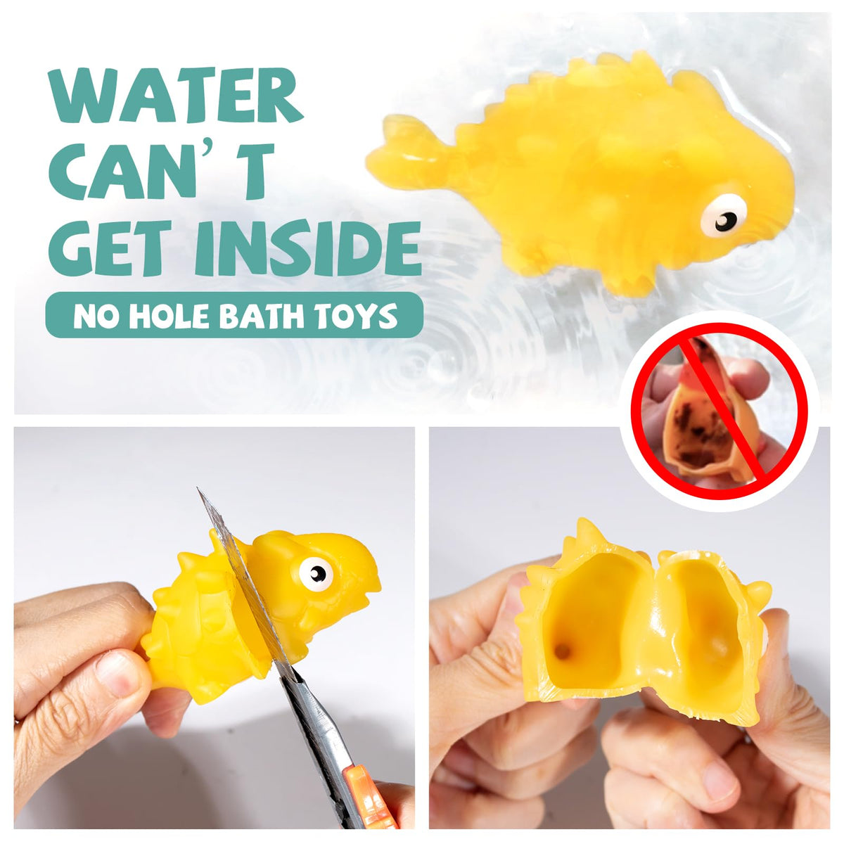 Hely Cancy soft rubber bath toys for easy gripping and mouthing.