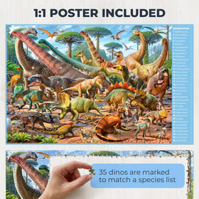 Hemalleon one-to-one reference poster clearly labels each dinosaur
