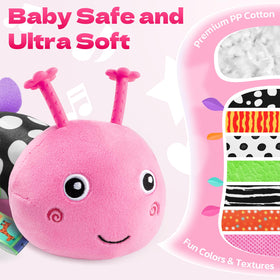 HEMRLY Caterpillar musical plush rattle engages senses during tummy time