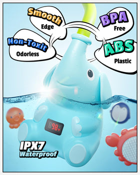 HEMRLY elephant bath toy is BPA-free ABS material.