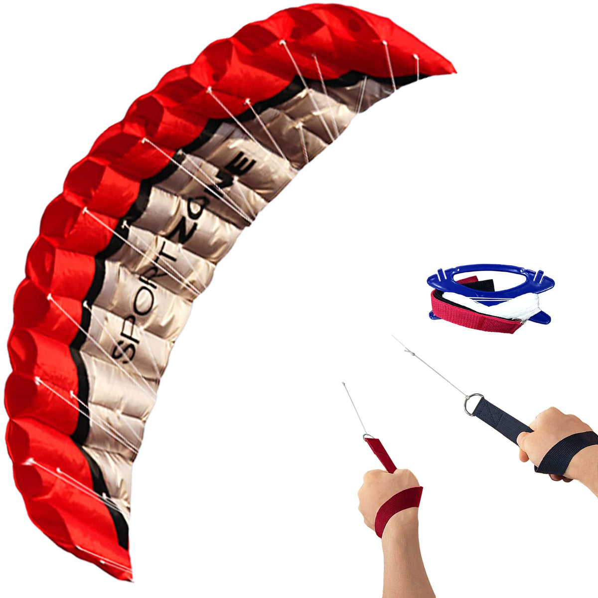 HENGDA KITE 2.5m dual-line kite red on the beach for family fun