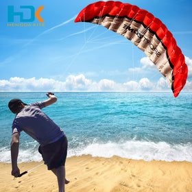 HENGDA KITE 2.5m soft parafoil kite red in action