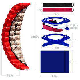 HENGDA KITE 2.5m kite red in flight with clean lines