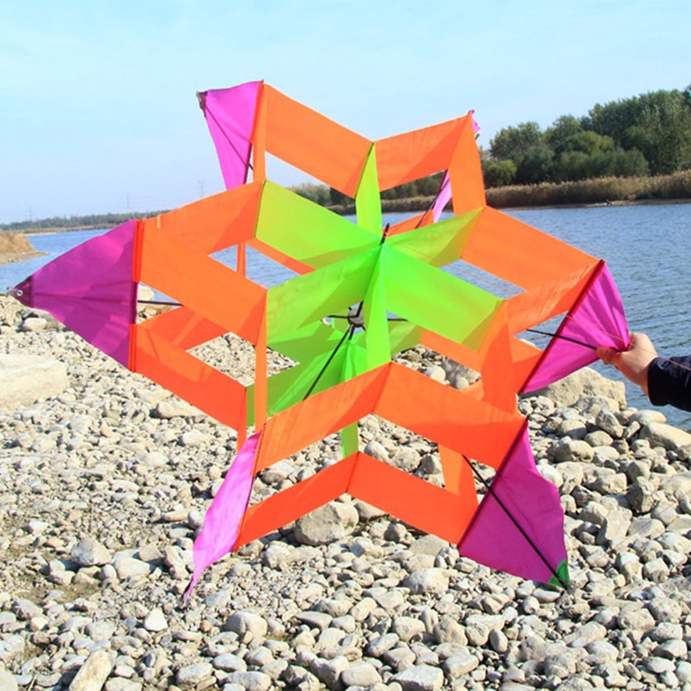 Close-up of lotus flower fabric and stitching on a Hengda Kite.