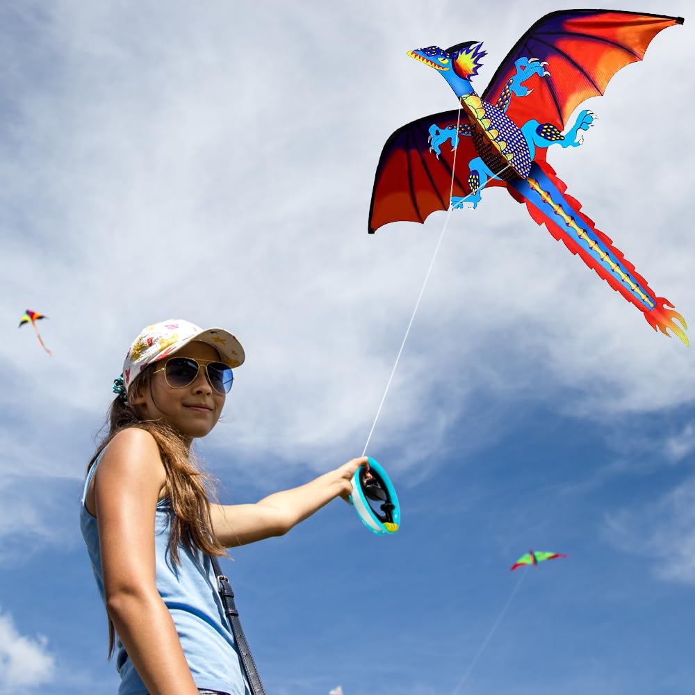 HENGDA KITE 55 by 62 inch dragon kite designed for steady flights in breeze.
