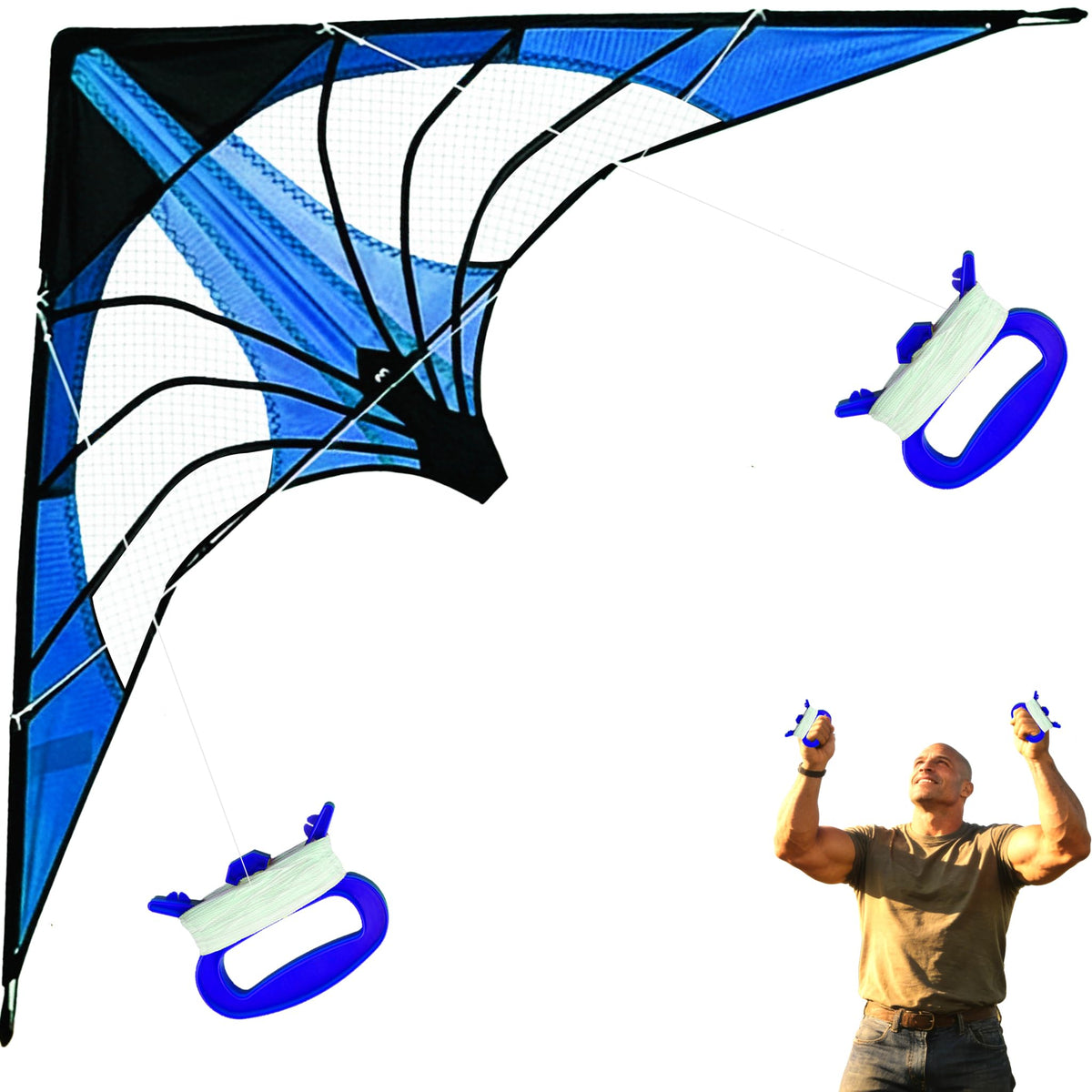 HENGDA KITE Star Rhyme 48 Inch in flight over open field for family fun.