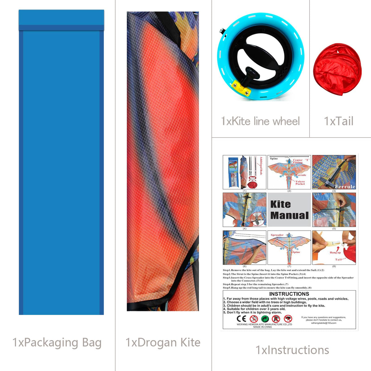 HENGDA KITE tear-resistant polyester fabric dragon kite for durable outdoor fun.