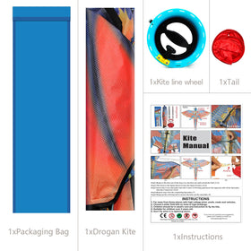 HENGDA KITE tear-resistant polyester fabric dragon kite for durable outdoor fun.