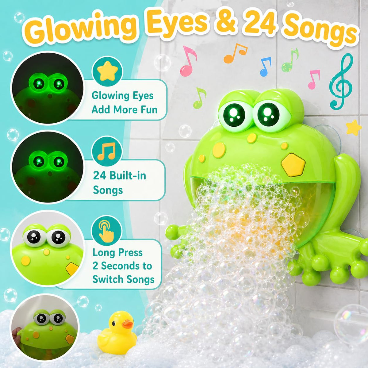 HengGL Frog bubble machine shows one-button control for easy operation