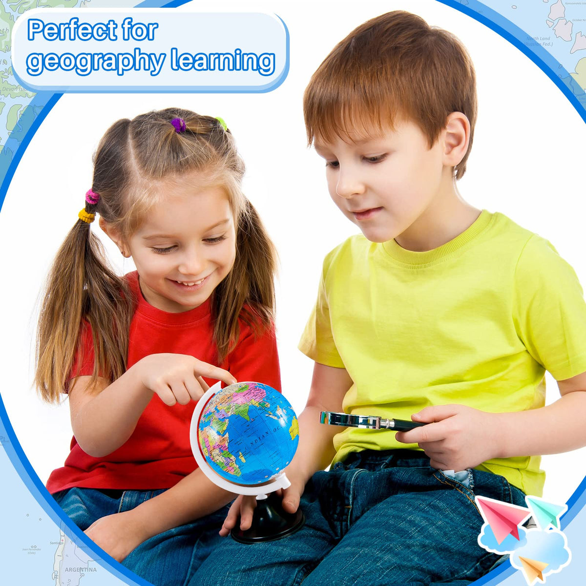Henoyso world map globe decor blue, adds learning flair to study spaces.