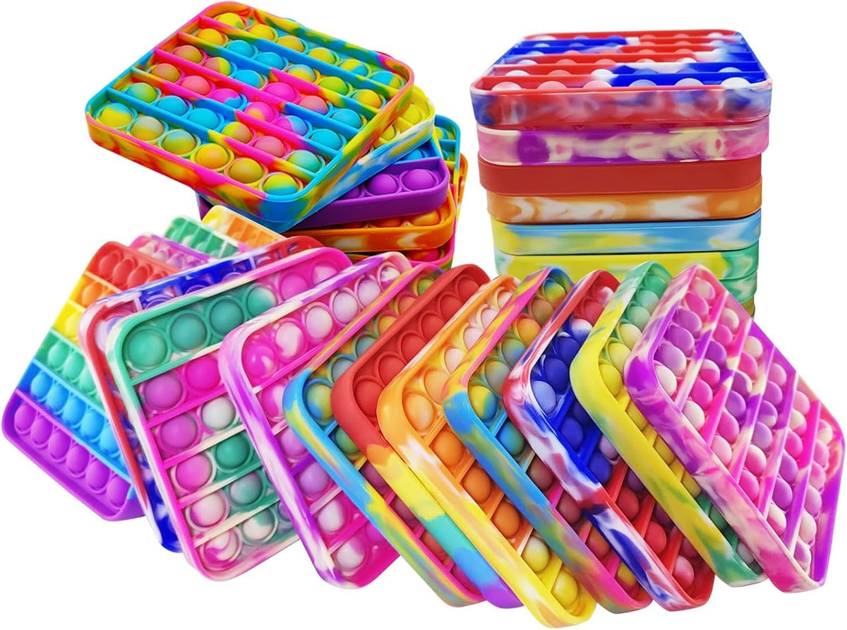 HENXING 24-pcs pop bubble toy rectangle pack for kid-friendly stress relief.