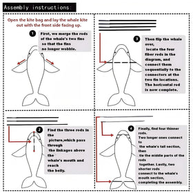 Heoniex whale kite instruction manual included, quick setup.
