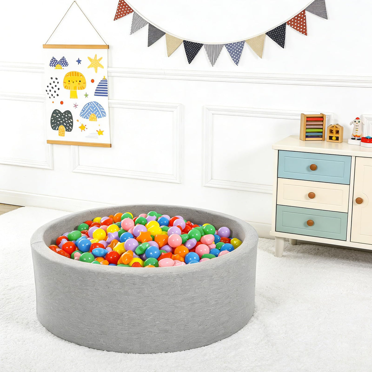 Versatile Heopeis balls fit ball pits, pools, tents, and playrooms