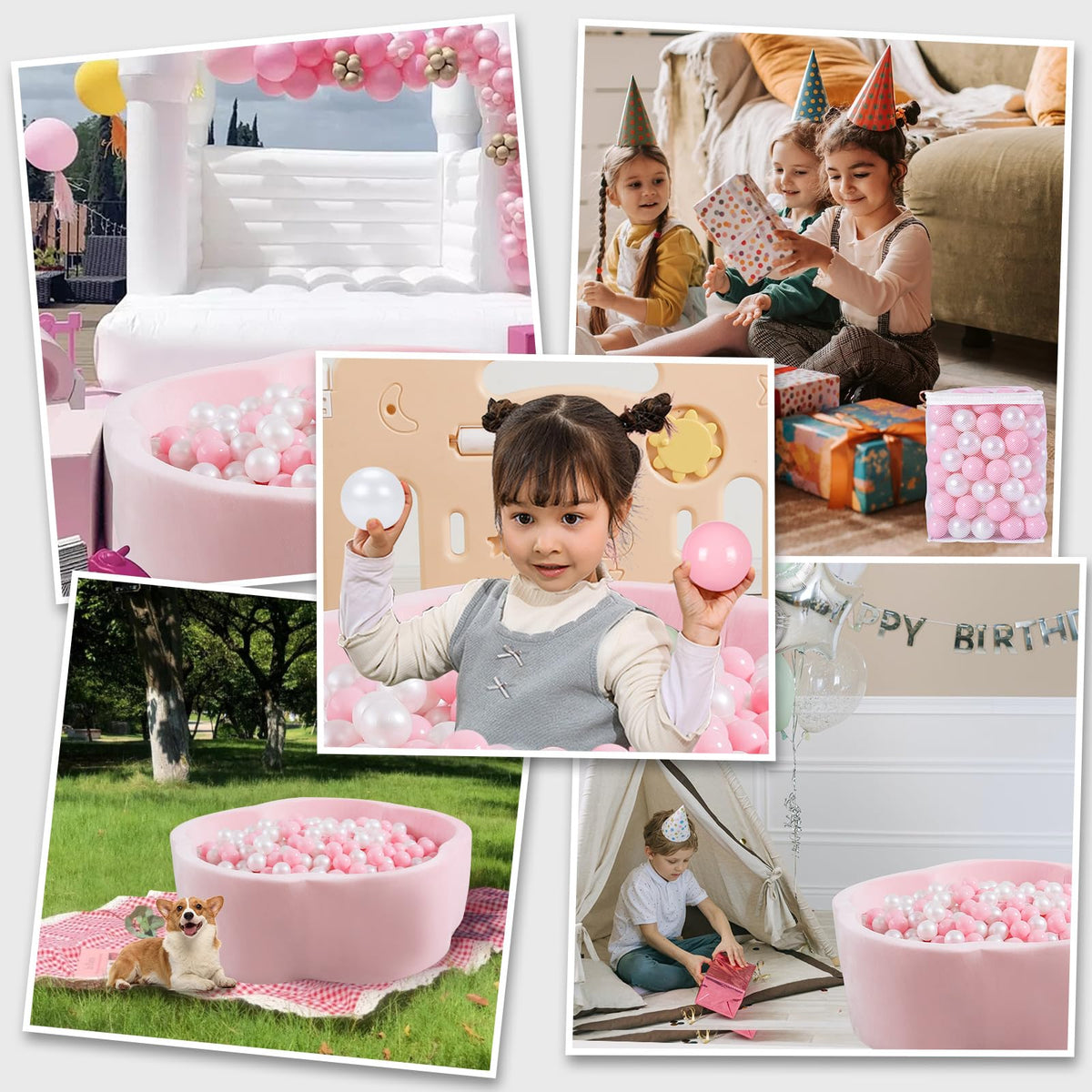 Heopeis ball pit in a play tent for indoor fun