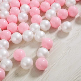 Heopeis bath toy balls in pink and white for water play
