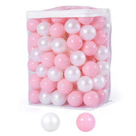 Heopeis pink pearl white ball closeup for safe infant play