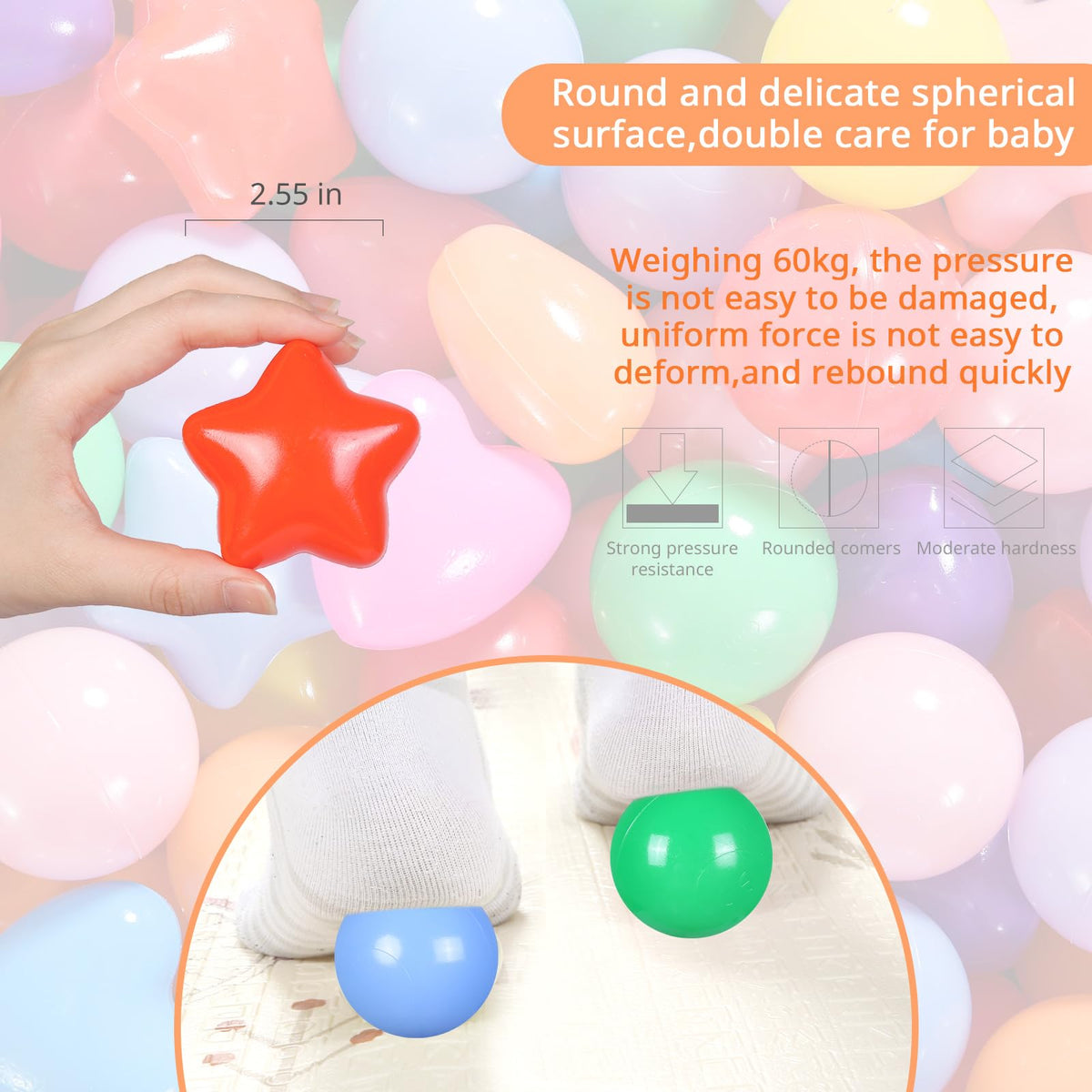 Heopeis Star Ball Pit Balls safety non-toxic and lead-free materials