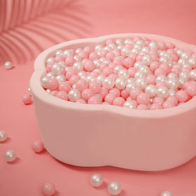 Heopeis two-tone pink and pearl white balls 2.2 inches for toddlers