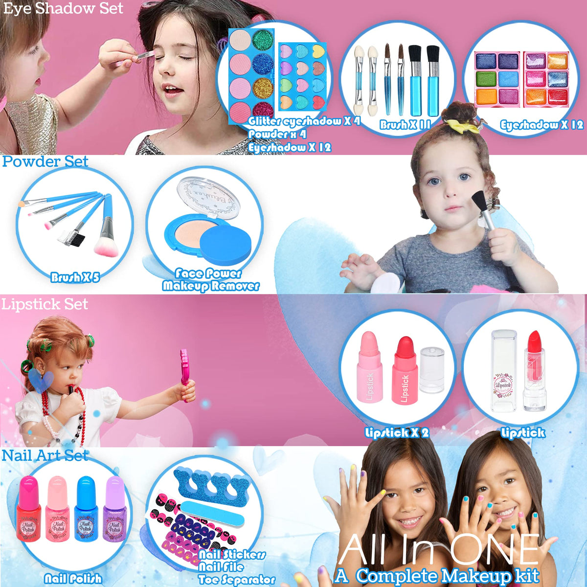 HERAPFANN child applying makeup for imaginative play with friends