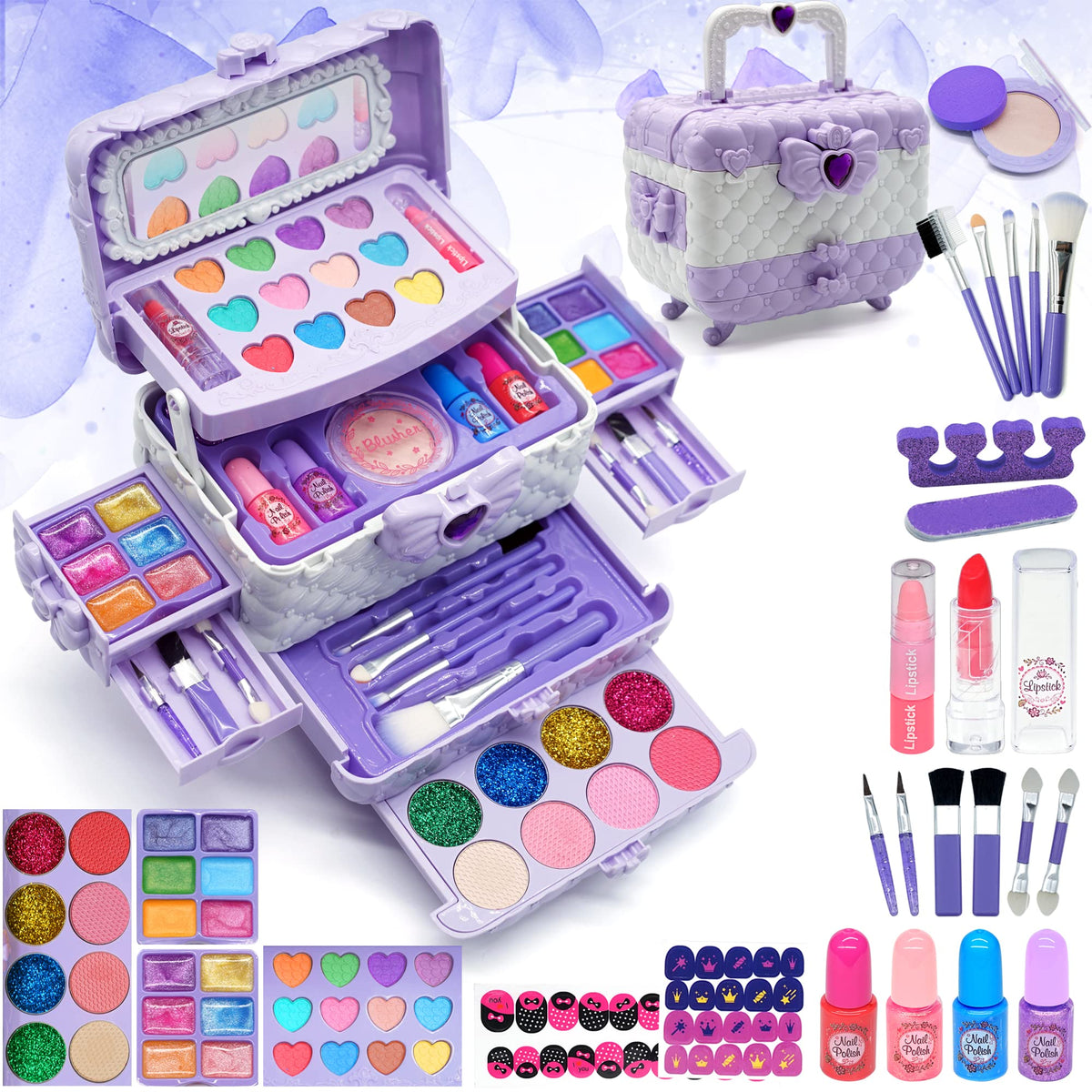 HERAPFANN Kids Makeup Kit palette collection for imaginative pretend play