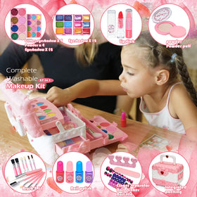 HERAPFANN kids makeup set blush for gentle color and kid-friendly application.
