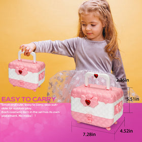 HERAPFANN cosmetic case with mirror for portable, organized play.