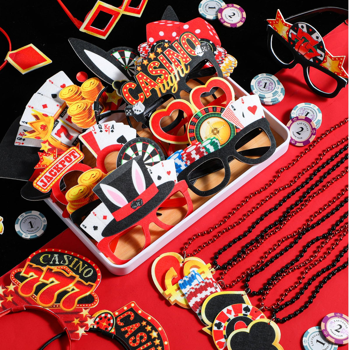 Herdear casino night glasses for fun photo props and group shots