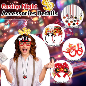 Herdear casino night glasses with red-black frame for Las Vegas vibes