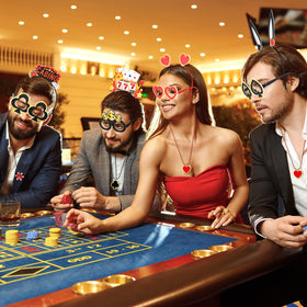 Herdear casino night necklaces with chips pattern for party decor