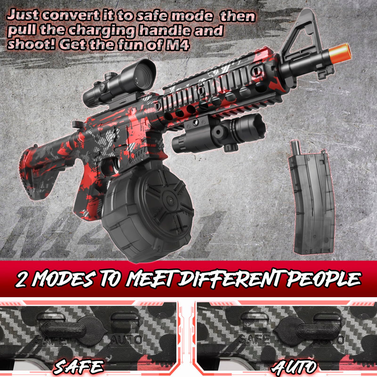 Herisona blaster in automatic mode delivering steady bursts for group games