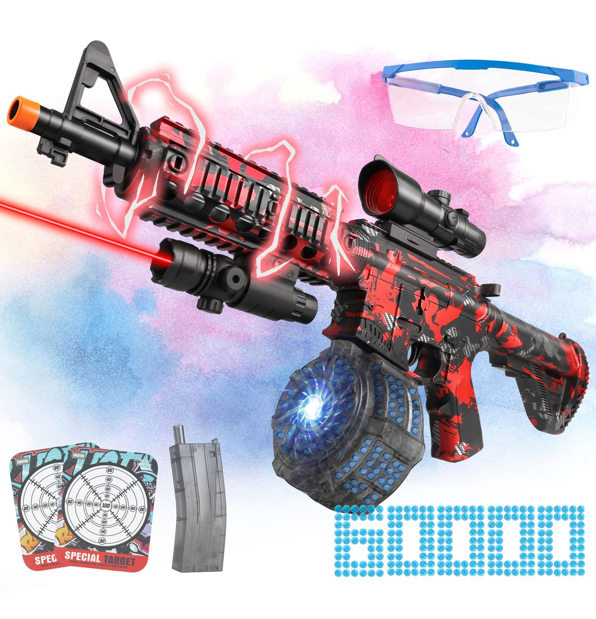 Herisona large electric gel splat blaster in action during outdoor play