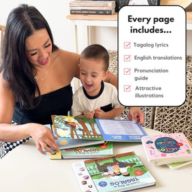 Heritage Kids Press I Love to Sing Tagalog rhymes enhance listening skills.