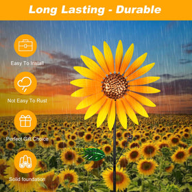 HERJIATK outdoor metal wind spinner stands up to weather