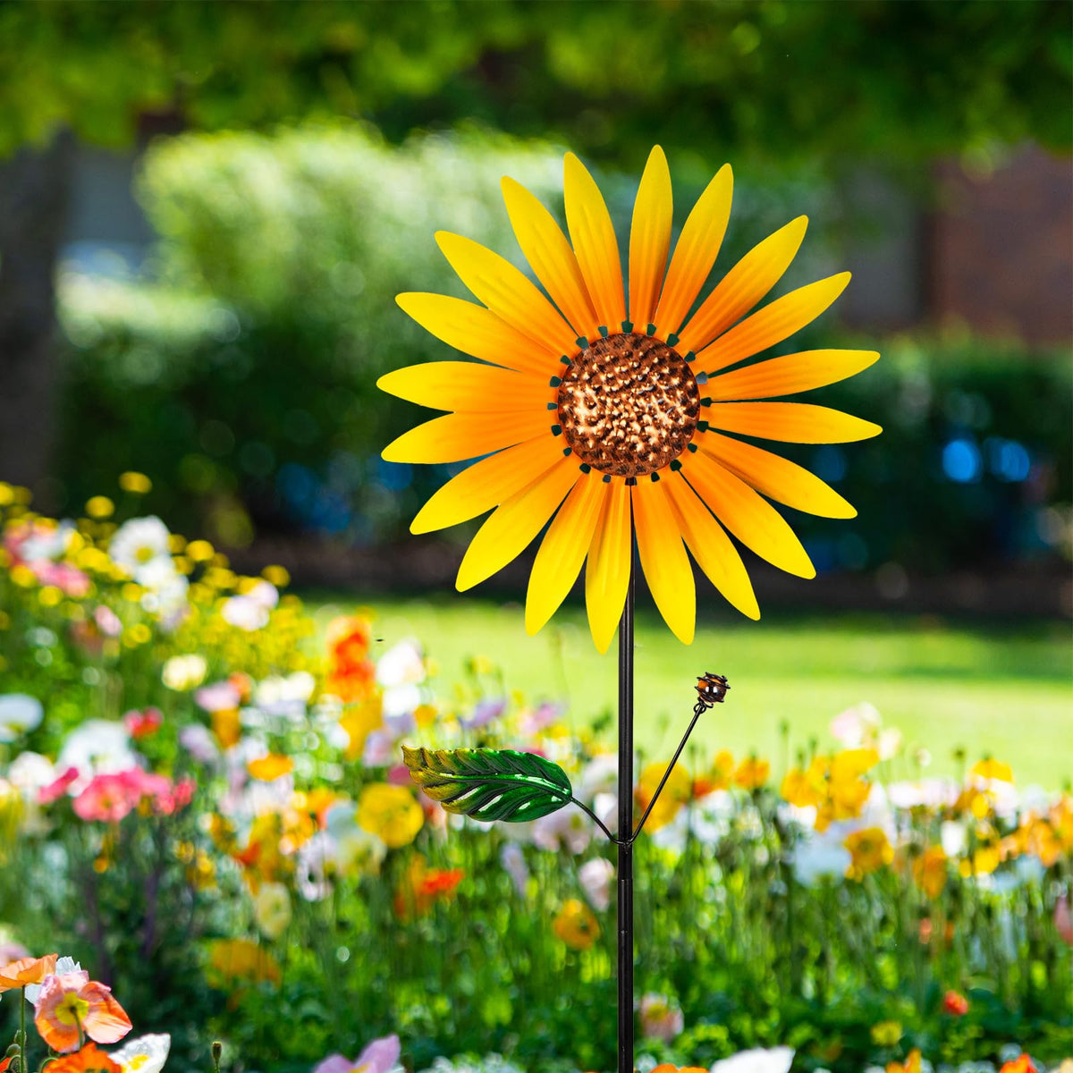 HERJIATK sunflower wind spinner beads add cheerful detail