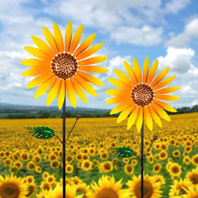 HERJIATK sunflower wind spinner garden decor brightening pathways